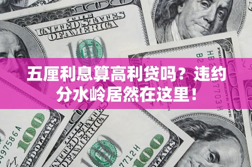 济南五厘利息算高利贷吗？违约分水岭居然在这里！