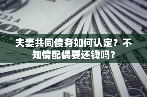 济南夫妻共同债务如何认定？不知情配偶要还钱吗？
