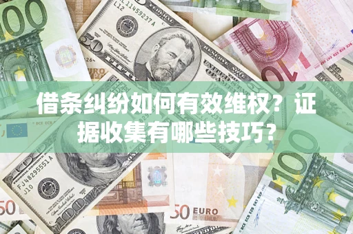 济南借条纠纷如何有效维权？证据收集有哪些技巧？